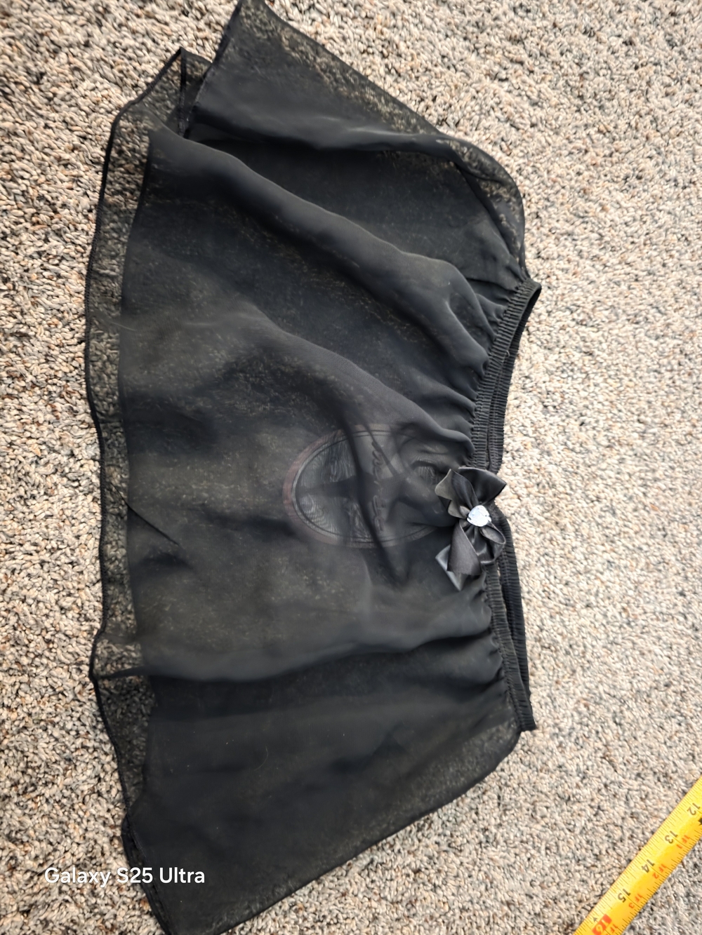 Jacques Moret Black Sheer Tulle Skirt with Satin Bow